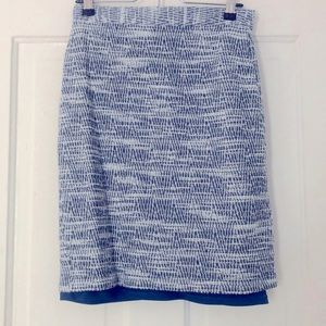 Banana Republic Blue & White Patterned Skirt